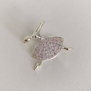 Hold Sterling Silver Ballerina vintage pink pavé Brooch